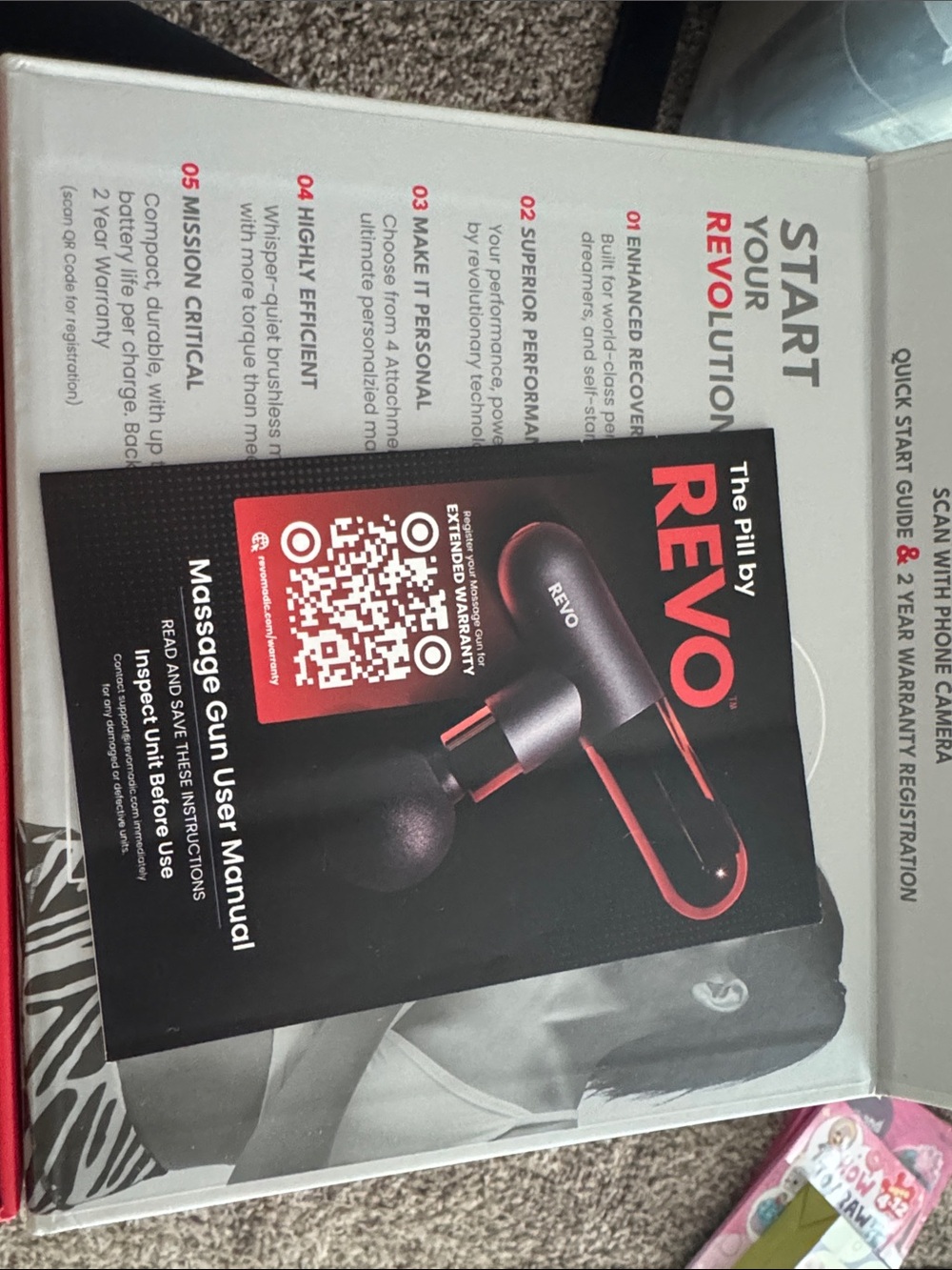 Revo Black and Silver Percussive Massage Gun - Picture 3 of 3